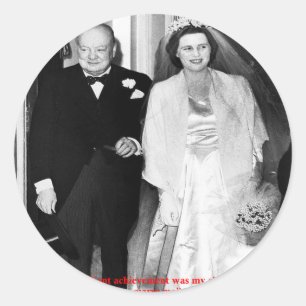 Churchill & Famous Marriage Quote Runder Aufkleber