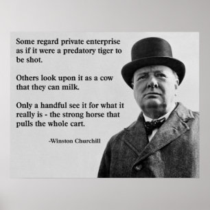 Churchill Free Enterprise Zitat Poster
