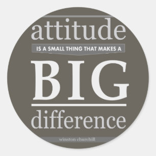 Churchill Haltung kleiner großer Unterschied Runder Aufkleber