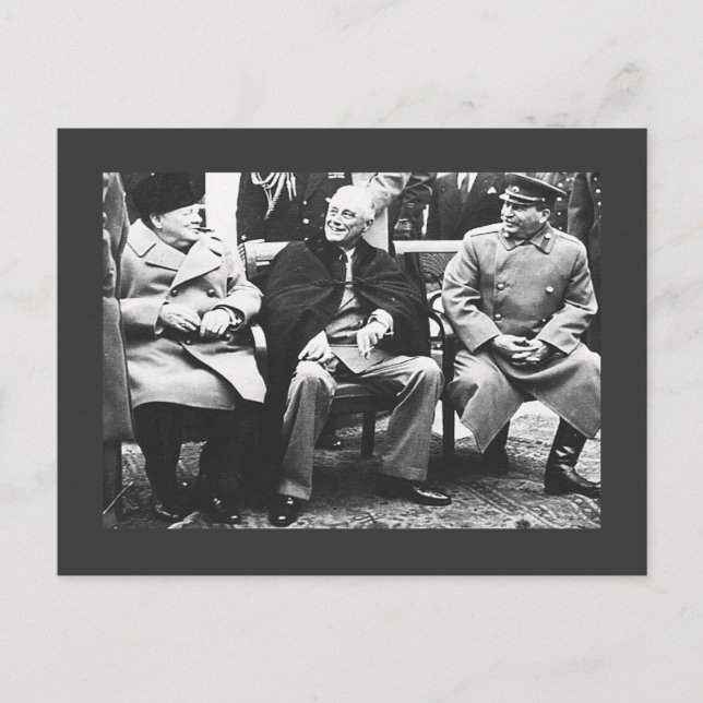 Churchill, Roosavelt & Stalin - In Jalta Postkarte (Vorderseite)