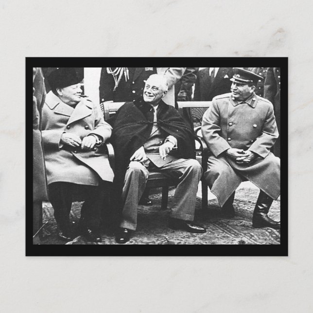 Churchill, Roosavelt & Stalin - In Jalta Postkarte (Vorderseite)