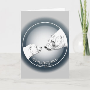 Churchill Souvenirs Polar Bären Kunst Shirt und Ge Feiertagskarte