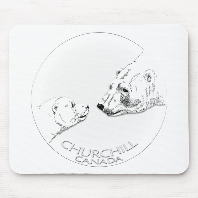 Churchill Souvenirs Polar Bären Kunst Shirt und Ge Mousepad (Vorne)