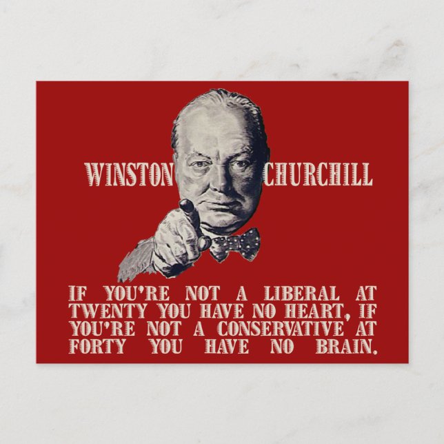 Churchill über die Konservativen und Liberalen Postkarte (Vorderseite)