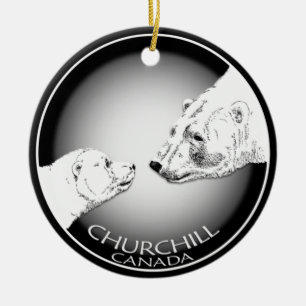 Churchill Verzierungs-personalisierter polarer Bär Keramik Ornament