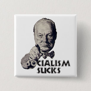 Churchill Zitat: Sozialismus ist zum Kotzen! Button