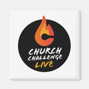 CHURENGE CHALLENGE LIVE Orange Flamed C Square Magnet