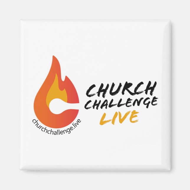 CHURENGE CHALLENGE LIVE Orange Flamed C Square Magnet (Vorne)