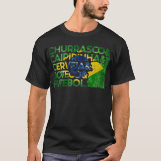 Churrasco Caipirinha Cerveja Boteco Futebol T-Shirt