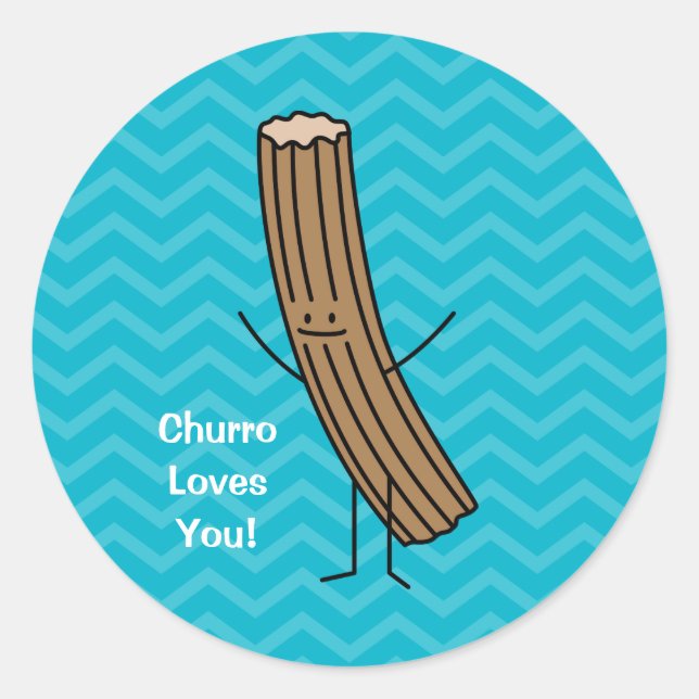 Churro Lieben Sie! Runder Aufkleber (Vorderseite)