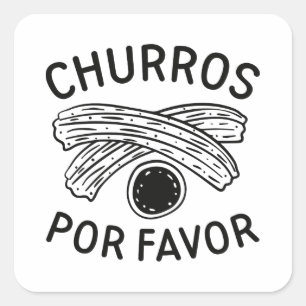 Churros Por Bevorzugung Quadratischer Aufkleber