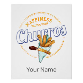 Churros Snack Vintag Dessert Retro Street Food Poster