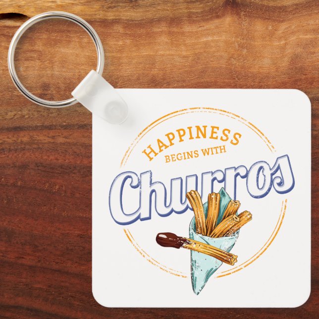 Churros Snack Vintag Dessert Retro Street Food Schlüsselanhänger (Vorderseite)