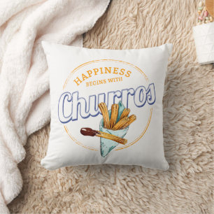 Churros Snack Vintage Dessert Retro Straßenessen Kissen