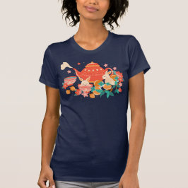 Chuseok Mitte Herbst Festival Moon and Stars T-Shirt