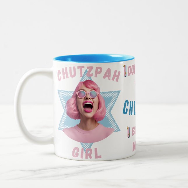 Chutzpah Girl Zweifarbige Tasse (Links)