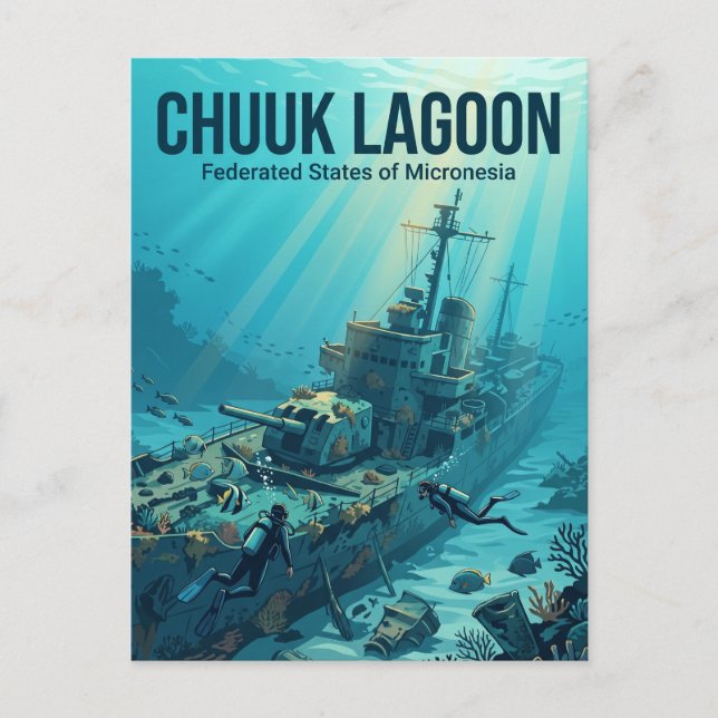 Chuuk-Lagune Föderierte Staaten von Mikronesien Postkarte (Vorderseite)