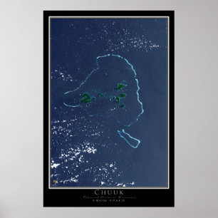 Chuuk Truk Lagoon Micronesia Satellitenkarte Poster