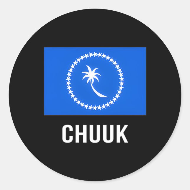 Chuuuk Flag Chuuukese Runder Aufkleber (Vorderseite)