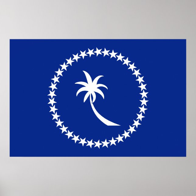 Chuuuk, Flagge Mikronesiens Poster (Vorne)