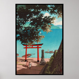 Chuzenji-Tempel am Utagahama-Strand Hasui Kawase Poster