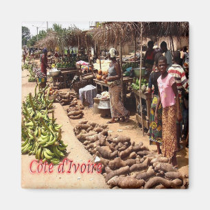CI - Côte d'Ivoire - Traditioneller Markt Magnet