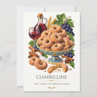 Ciambelline al Vino – Vintage italienisches Desser Einladung