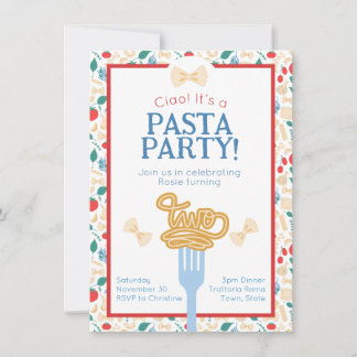 Ciao 2. Geburtstag Pasta Party Italienisch Zweite Einladung