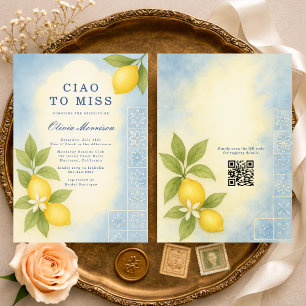 Ciao an die Miss Italian QR Code Bridal Shower Einladung