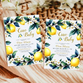 Ciao Baby Amalfi Citrus Lemon Wreath Baby Shower Einladung
