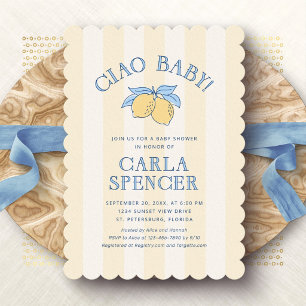 Ciao Baby Amalfi-Zitronen-Baby-Shower Einladung