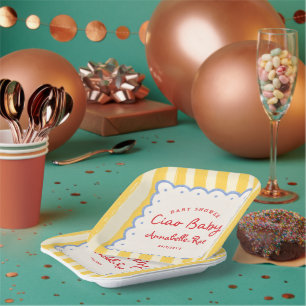 Ciao Baby Baby Shower Personalisiert Italienisch g Pappteller