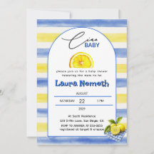 Ciao Baby Blau & Gelb Gestreift Lemon Baby-Einweih