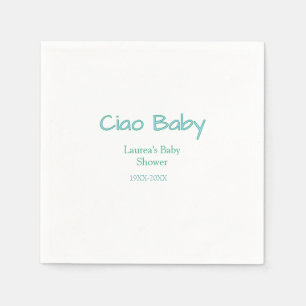 ciao baby blau grün pastell baby shower name datum serviette
