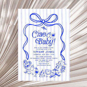 Ciao Baby Blue Italian Lemons Baby Dusche Einladung