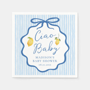 Ciao Baby Blue Italienische Baby-Party mit Zitrone Serviette