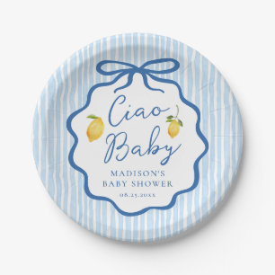 Ciao Baby Blue Italienische Baby-Party zum Thema Z Pappteller