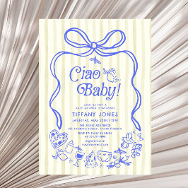 Ciao Baby Blue Yellow Italian Lemons Baby Showroom Einladung