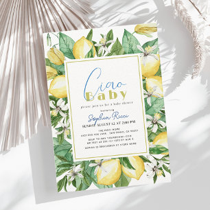 Ciao Baby Citrus Lemon Watercolor Babydusche Einladung