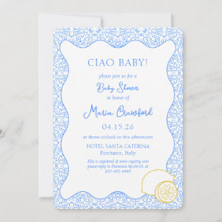 Ciao Baby Dusche Italienisches Mittelmeer Lemon Bl Einladung