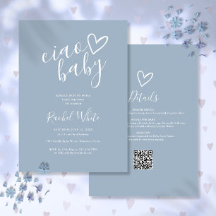 Ciao Baby Dusty Blue Alles-in-Einem-Baby-Bash Einladung