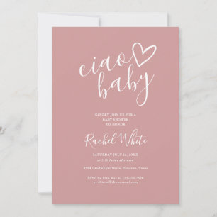 Ciao Baby Dusty Rose Pink All In One Babyparty-Ein Einladung