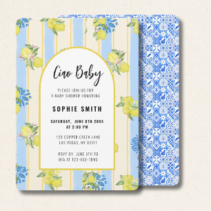 Ciao Baby, Fresh Lemons, Italian Blue Tiles Einladung