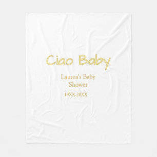 ciao baby gelb gold pastell baby shower name datum fleecedecke