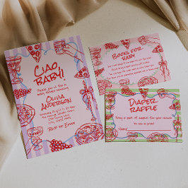 Ciao Baby Handgezogene Pizza Italienische Fun Baby Einladung