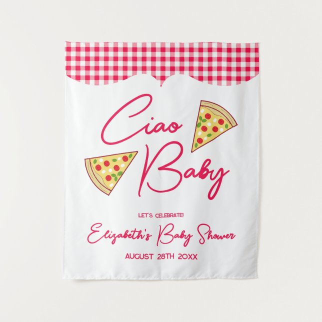 Ciao Baby Italian Baby Shower Wandteppich (Vorderseite)