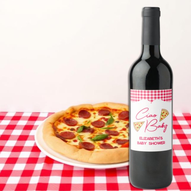 Ciao Baby Italian Baby Shower Weinetikett (Von Creator hochgeladen)