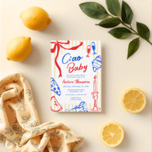 Ciao Baby Italian Bambino Hand Drawn Baby Dusche