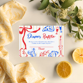 Ciao Baby Italian Bambino Hand Drawn Diaper Raffle Begleitkarte