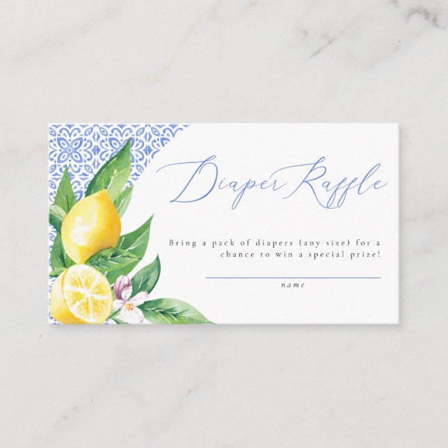 Ciao Baby Italian Lemon Positano Diaper Raffle Begleitkarte (Vorderseite)